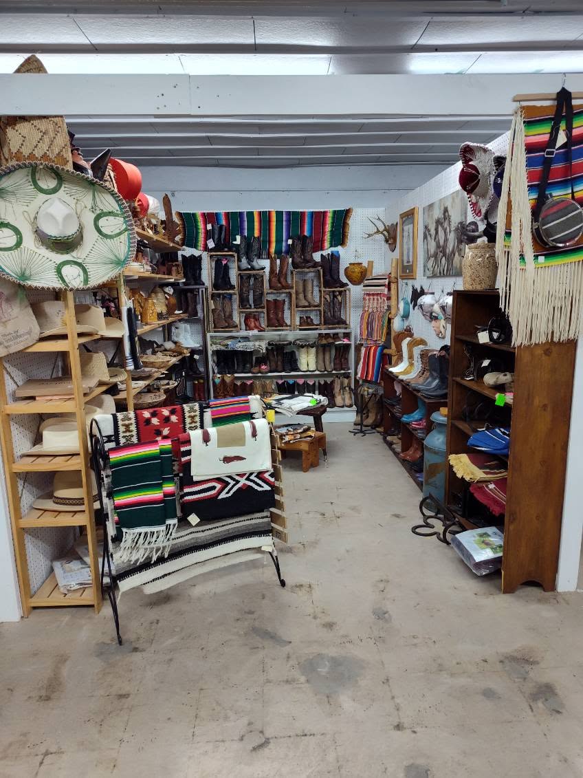 Antiques and collectibles on display at Globe Antique Mall